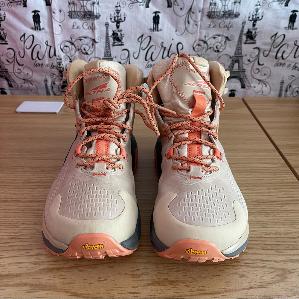 Altra Women's Lace Up Boots - Cream and Coral - Picture 4 of 8